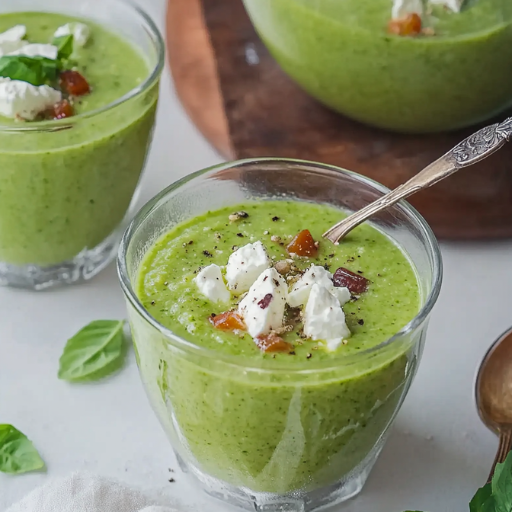 Soupe froide de courgette, feta et menthe : un délice rafraîchissant !