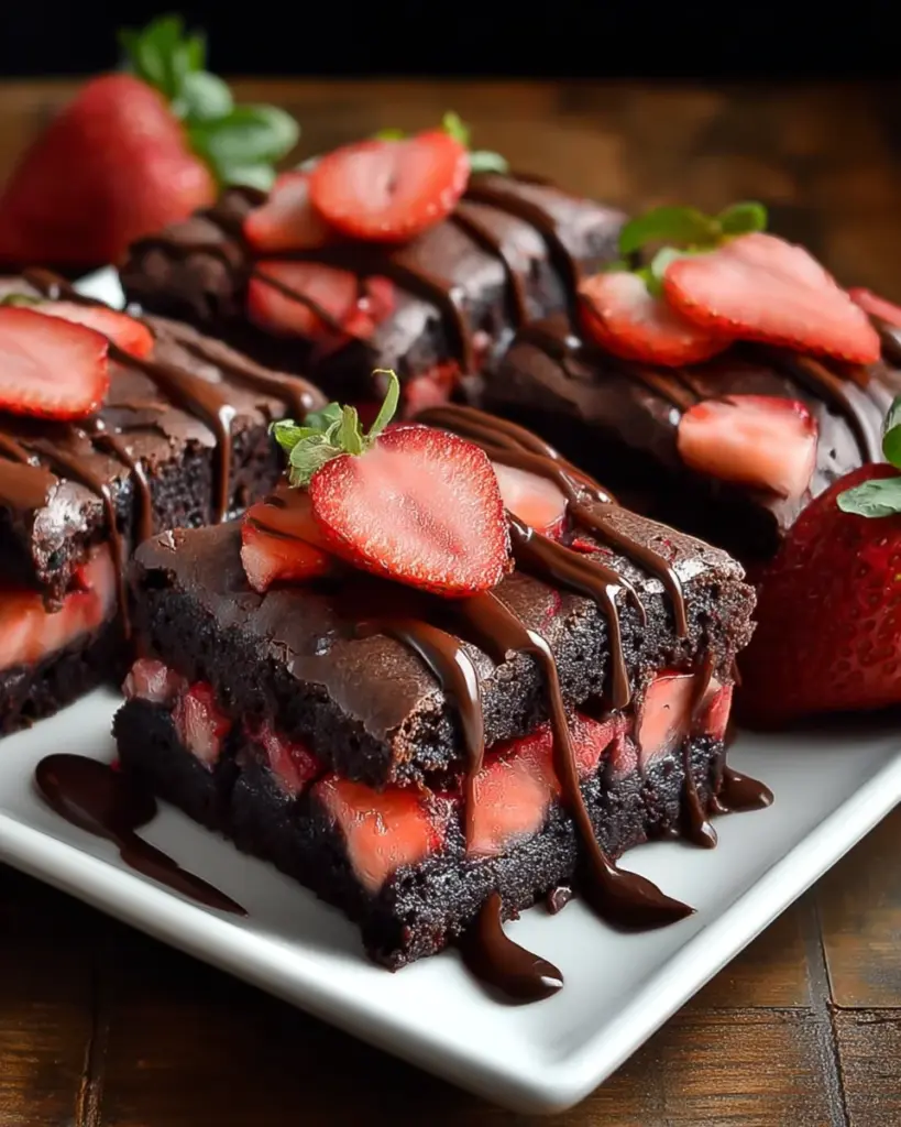 Brownies au Chocolat et aux Fraises 1