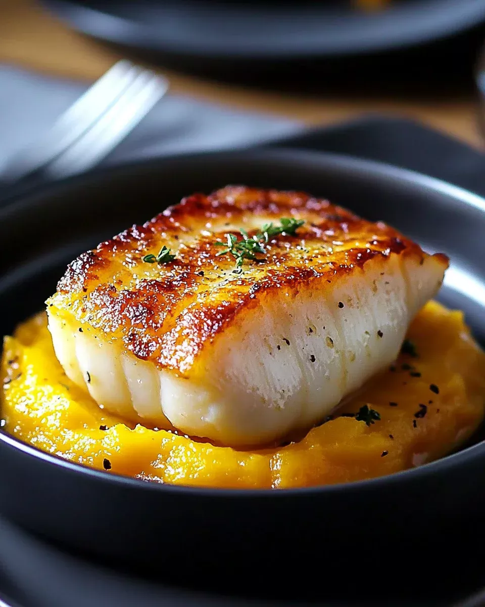 Cabillaud en Croûte de Lard Fumé avec Purée de Butternut : Découvrez cette recette savoureuse et facile à réaliser !