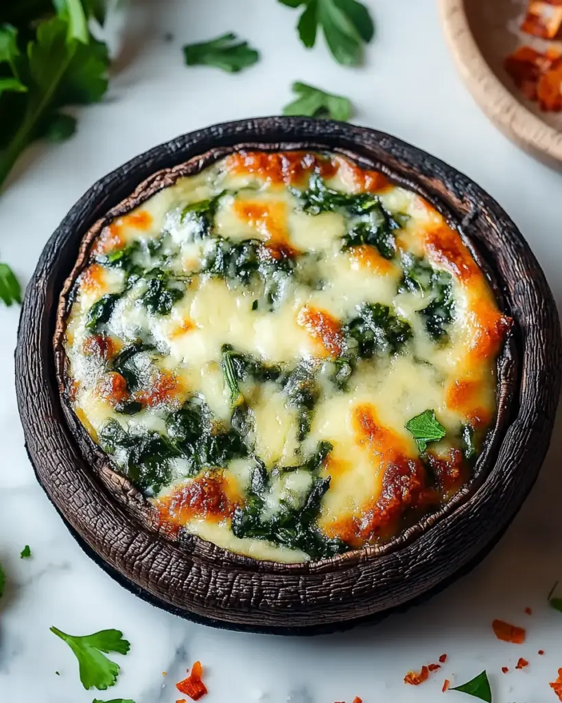 Champignons Portobello Farcis aux Epinards et au Fromage2