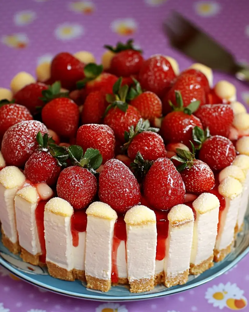 Charlotte aux fraises sans cuisson 1