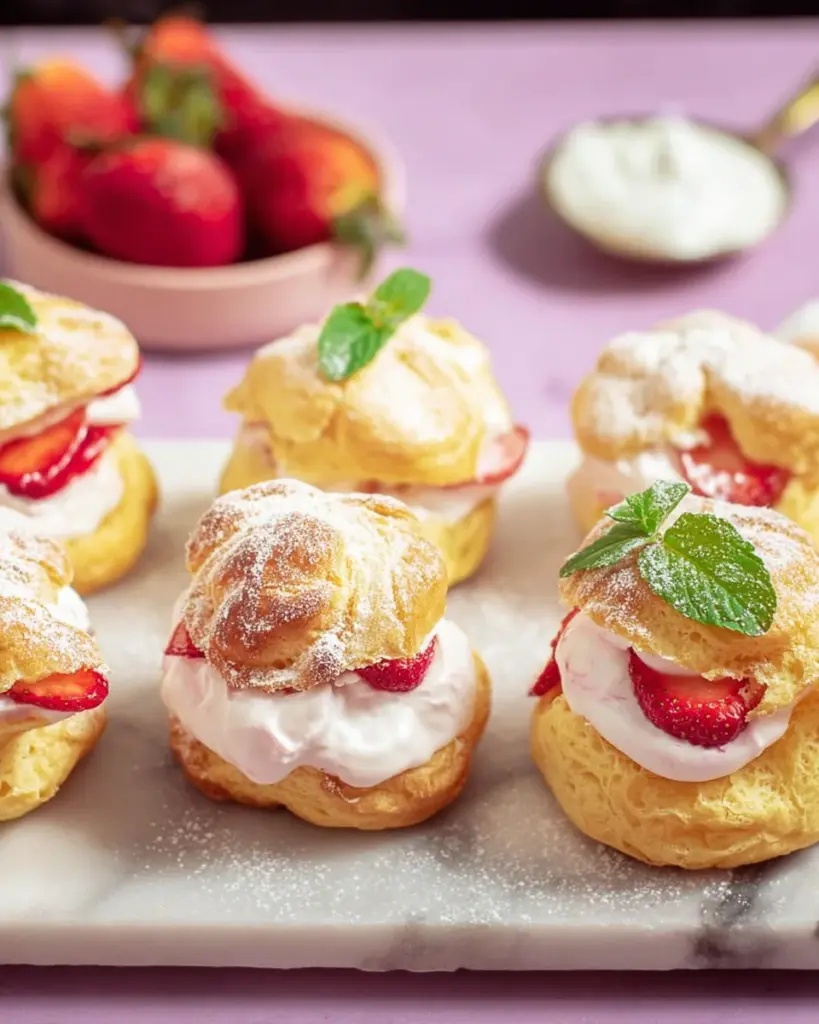 Choux a la Creme aux Fraises 1