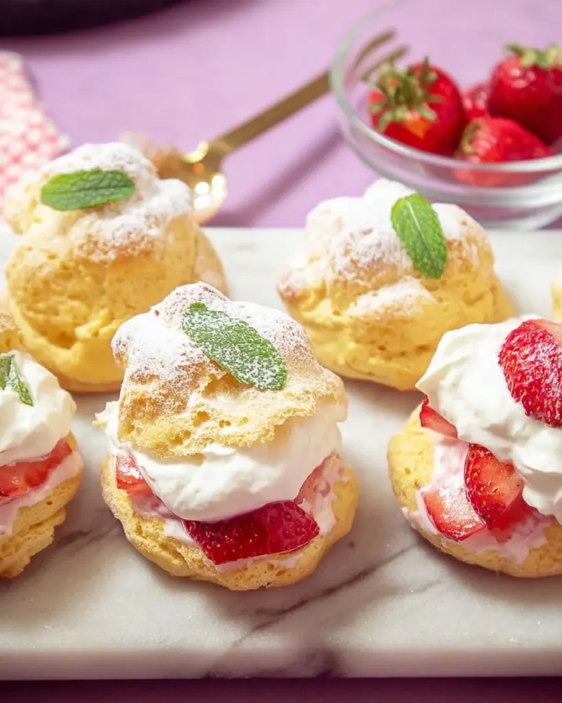 Choux a la Creme aux Fraises 2