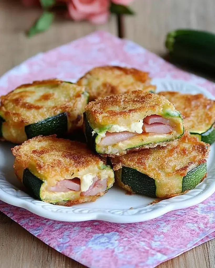 Courgettes panees mozzarella et jambon 3