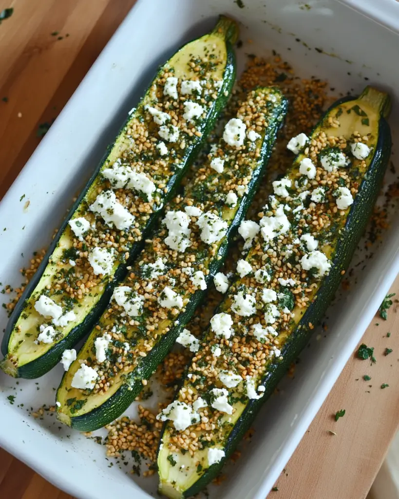 Courgettes roties au four feta herbes aromatiques sesame dore 2
