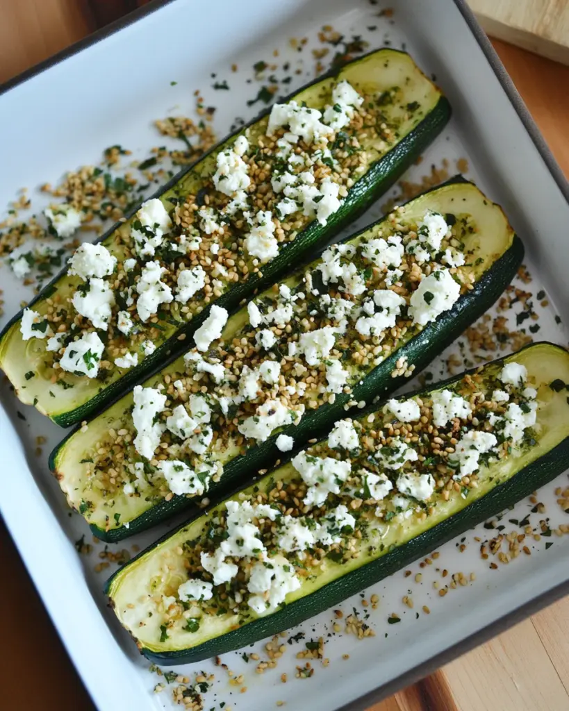 Courgettes roties au four feta herbes aromatiques sesame dore 3