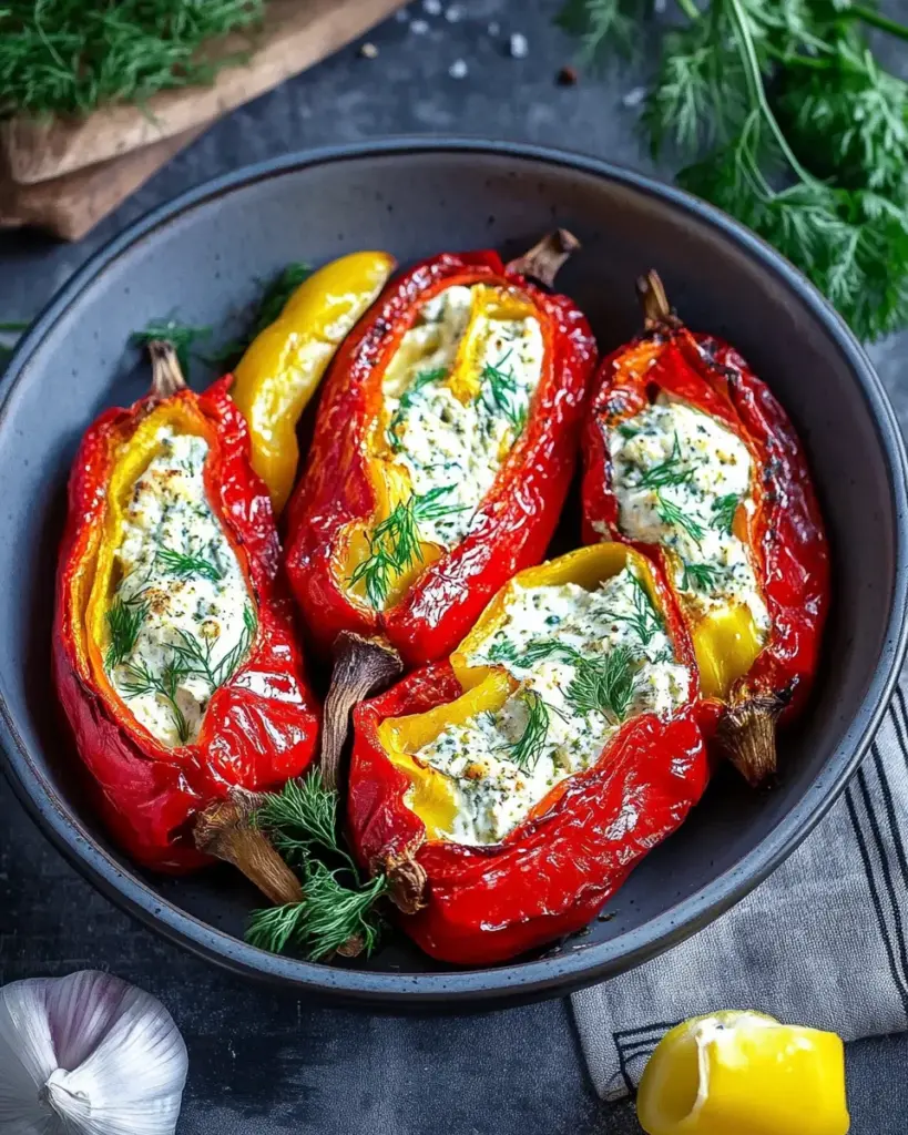 Feta Farcie dans des Poivrons Rouges 1