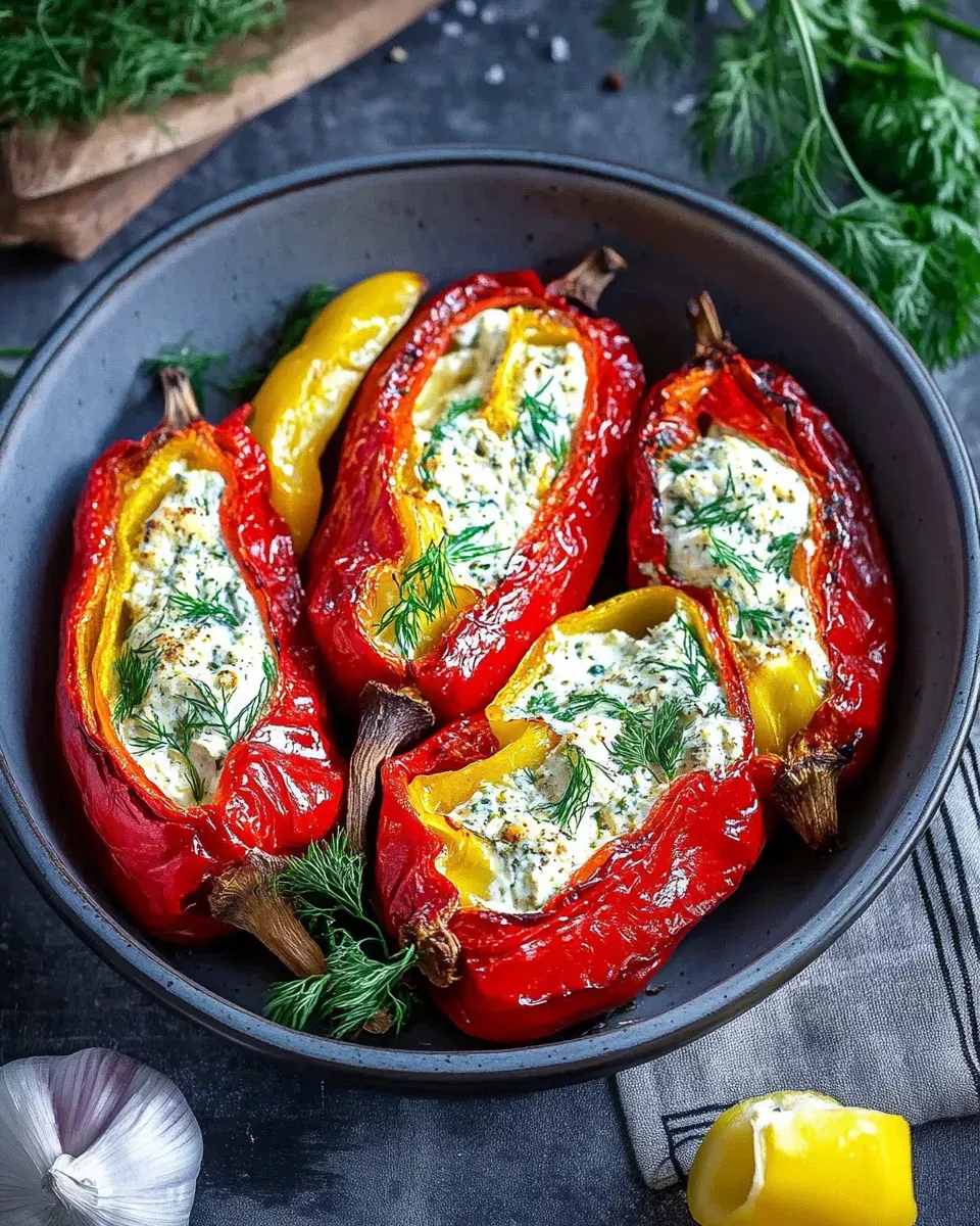 Fêta Farcie dans des Poivrons Rouges : découvrez cette recette savoureuse !