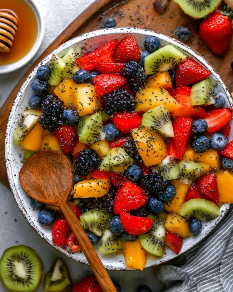 Fruits dEte avec Vinaigrette au Miel et Graines de Pavot 1
