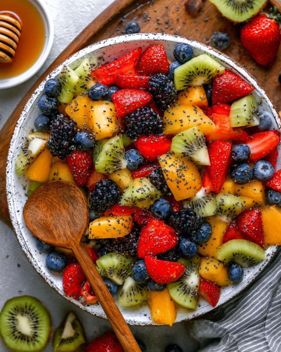 Fruits d’Été avec Vinaigrette au Miel et Graines de Pavot : découvrez la recette rafraîchissante parfaite !