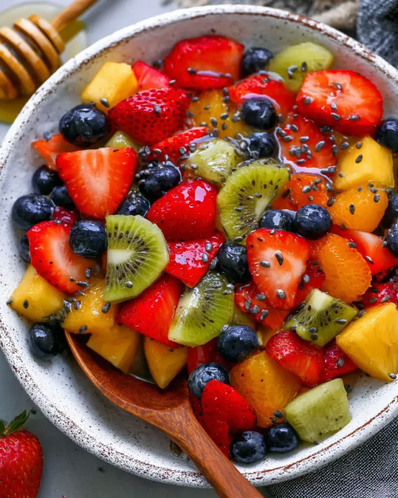 Fruits dEte avec Vinaigrette au Miel et Graines de Pavot 3