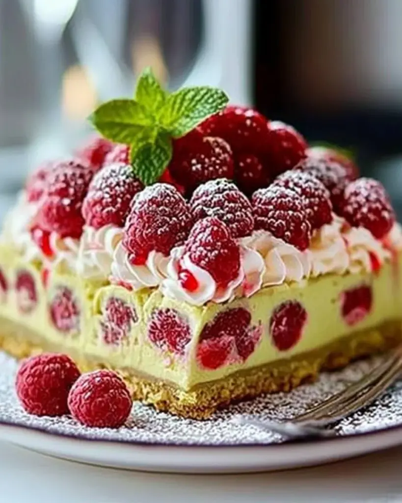 Gateau celeste pistache framboise 1