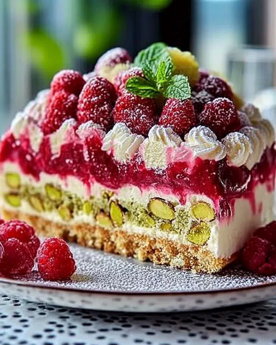 Gâteau céleste pistache-framboise : une recette délicieuse à découvrir!