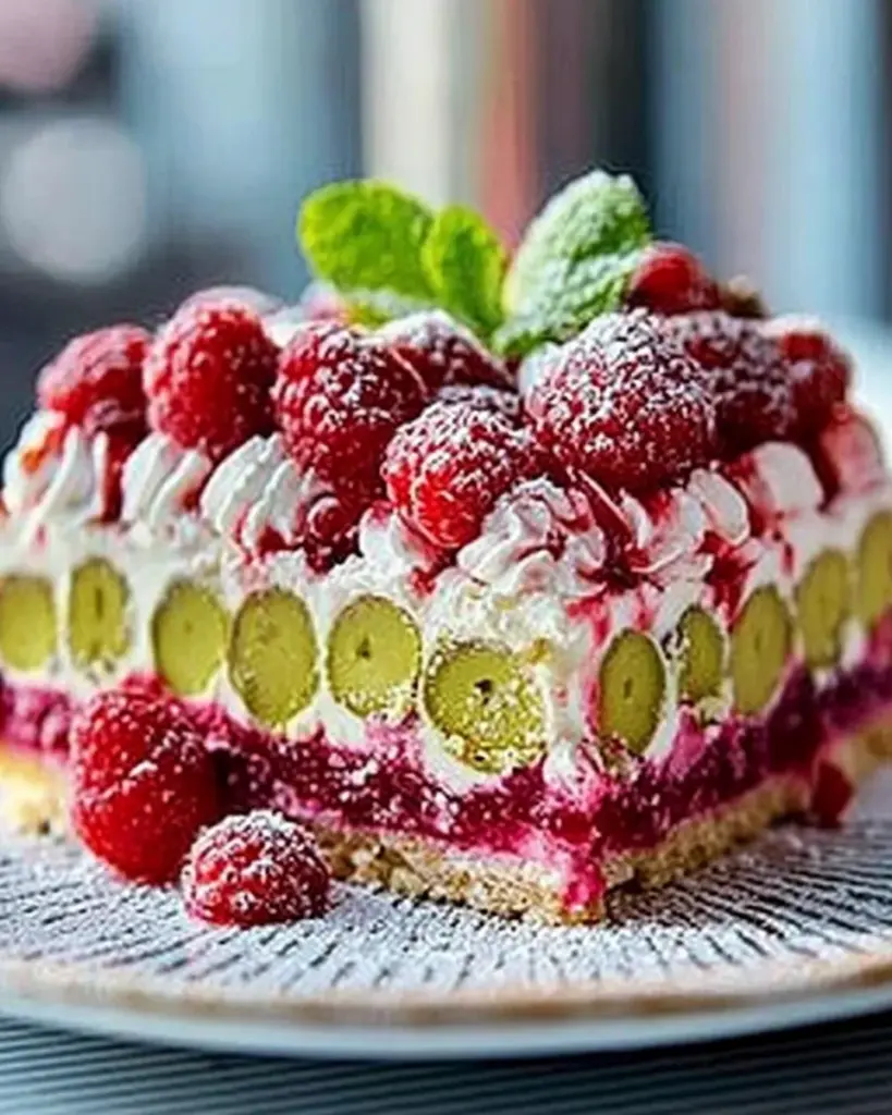 Gateau celeste pistache framboise 3