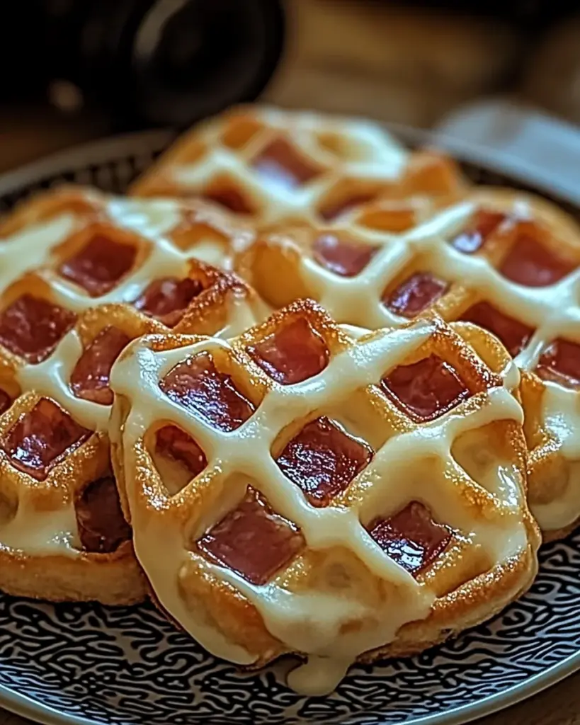 Gaufres Croustillantes au Jambon et au Fromage 3