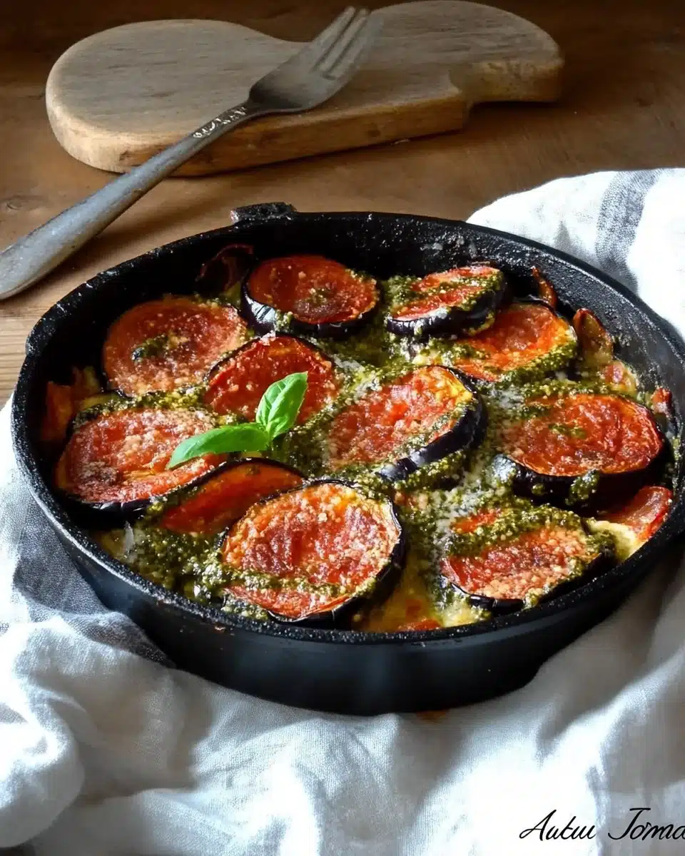 Gratin d’Aubergine et de Tomate au Pesto : un délice facile !