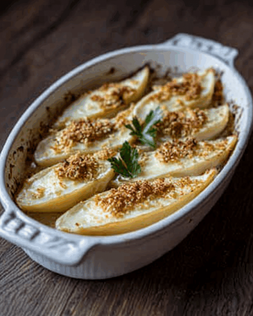Gratin dEndives au Roquefort et Noix 2