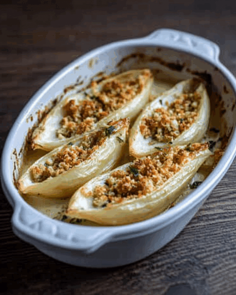 Gratin dEndives au Roquefort et Noix 3