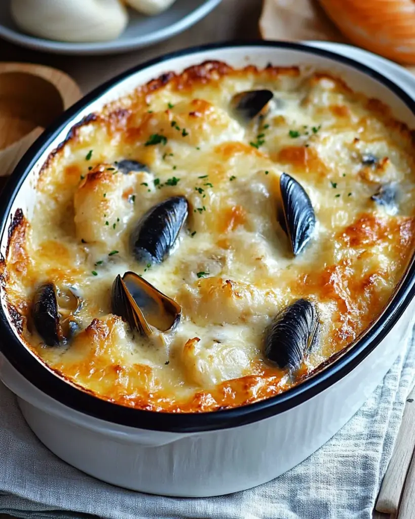 Gratin de Cabillaud aux Crevettes et aux Moules 3
