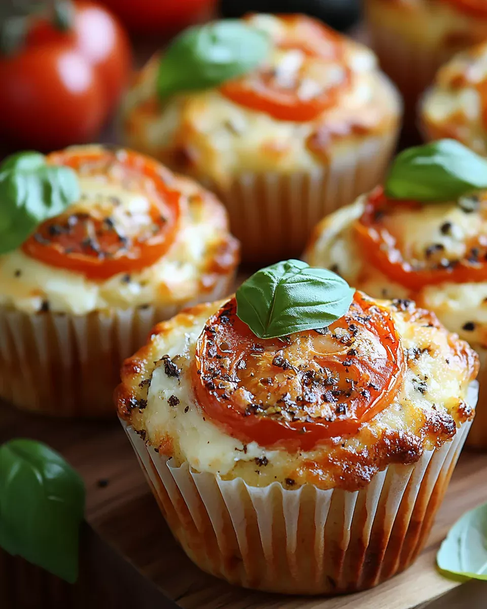 Muffins Salés Tomate, Mozzarella et Basilic: Délicieux !