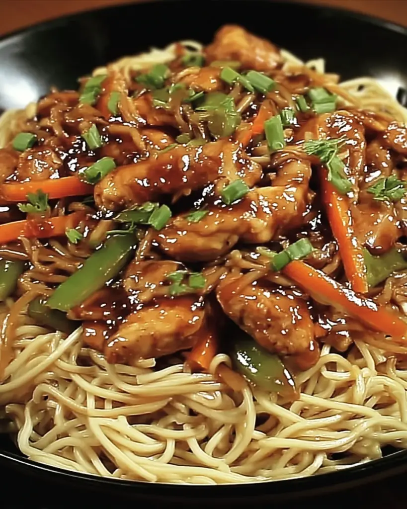 Nouilles Sautees au Poulet Caramelise 1