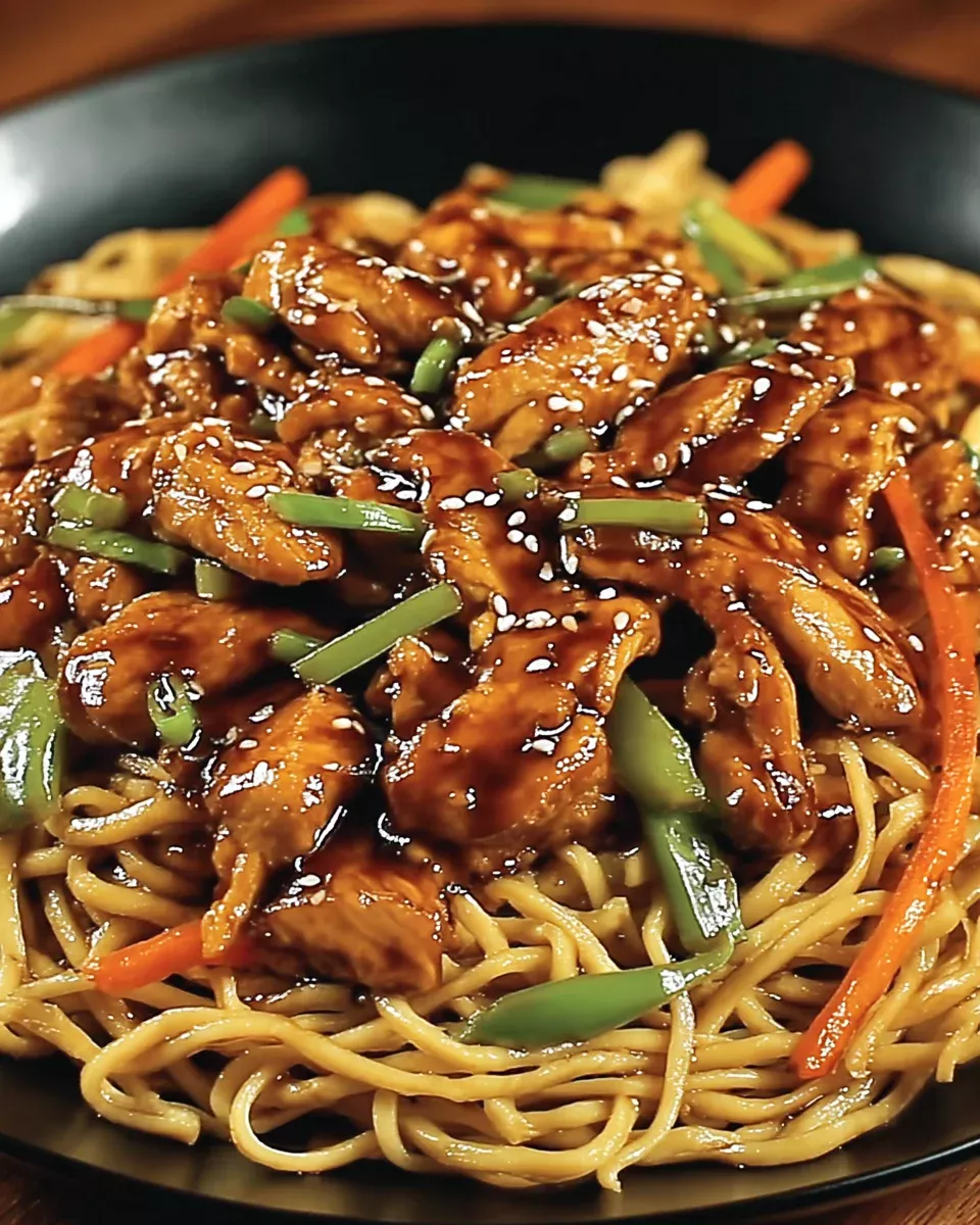 Nouilles Sautées au Poulet Caramélisé : Un Délice Rapide !