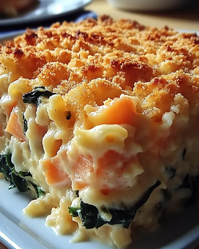 Parmentier de Saumon et Epinards avec Crumble Croustillant 1