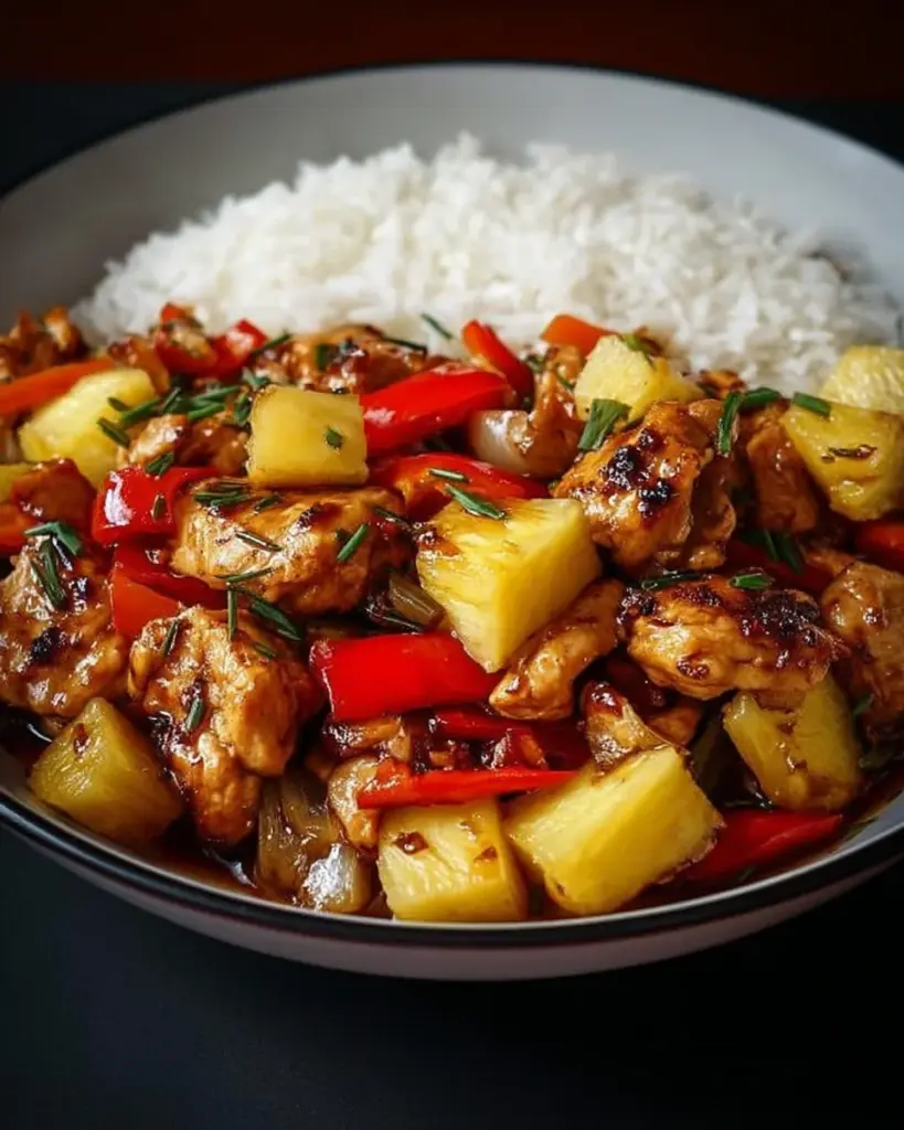 Poulet a lAnanas et aux Legumes 3