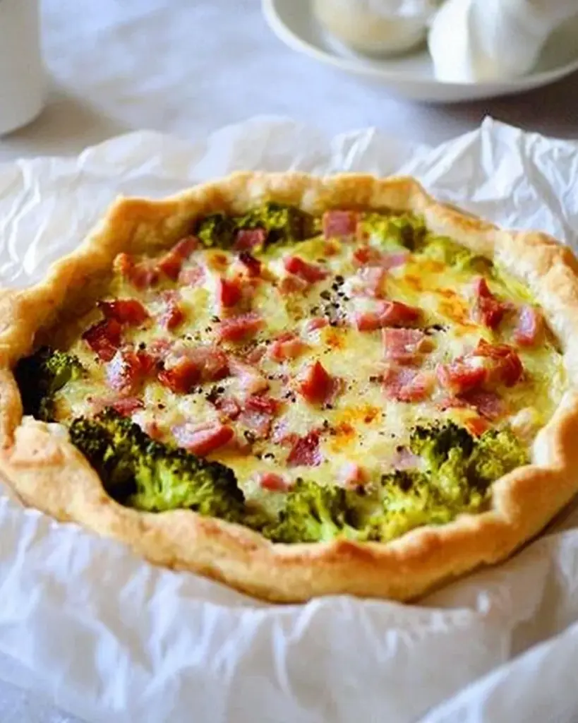 Quiche aux brocolis et lardons 3