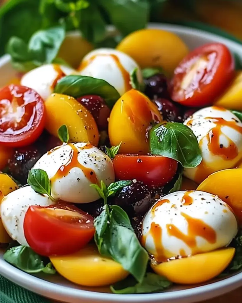 Salade Caprese Gourmande aux Peches 1 1