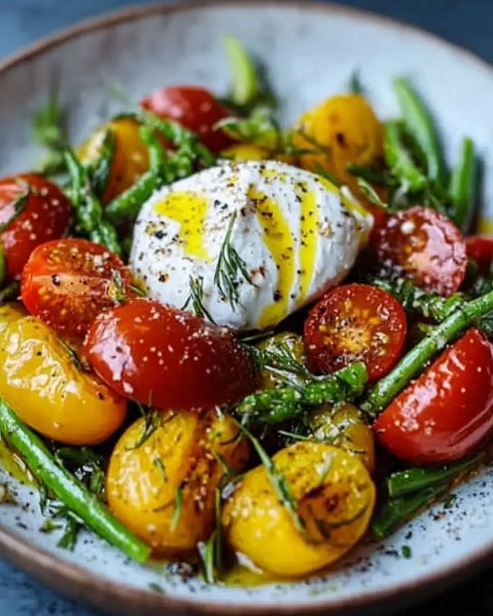 Salade d’asperges, tomates, burrata & pignons : savourez-la !