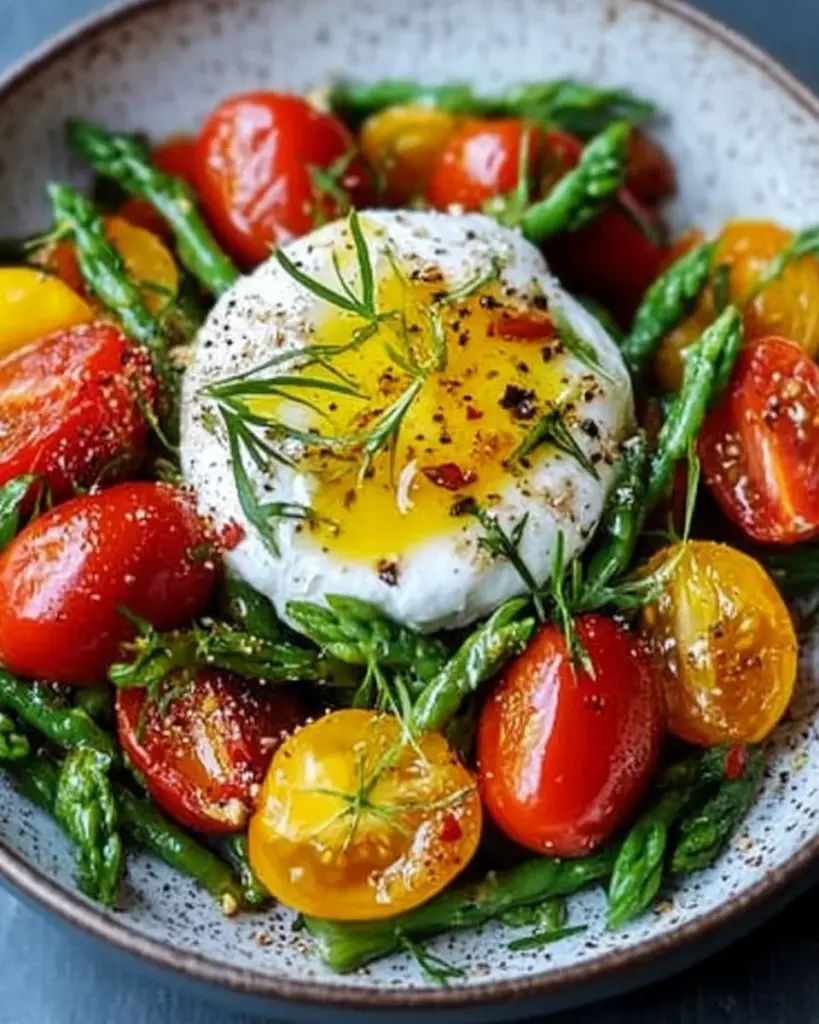 Salade dasperges tomates burrata pignons 3