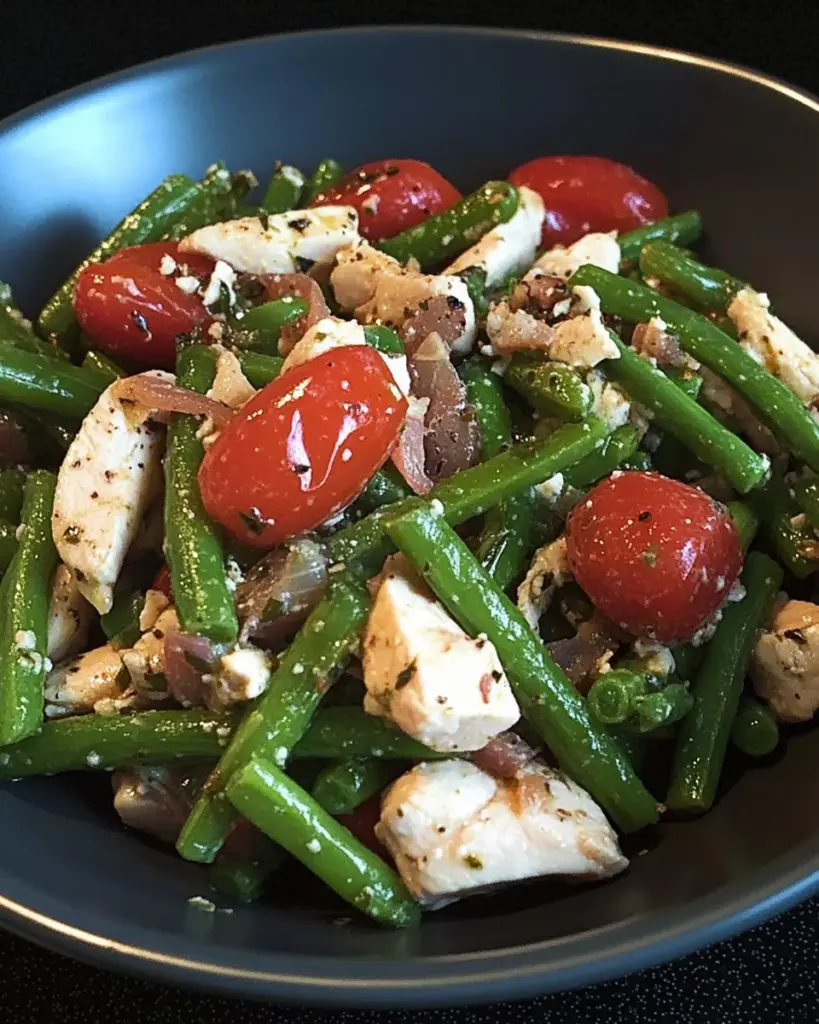 Salade de Haricots Verts au Poulet et Sauce Moutarde 1