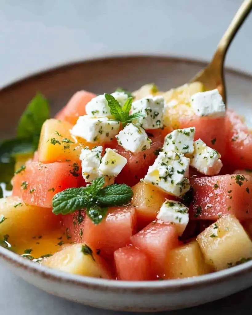 Salade de Melon Feta et Menthe 2