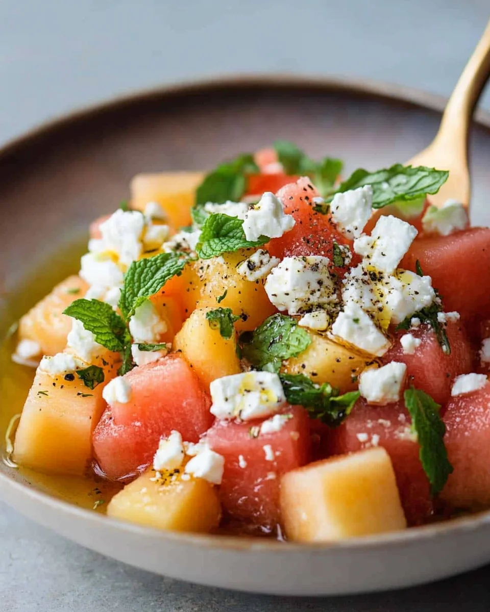 Salade de Melon, Feta et Menthe : une recette fraîche!