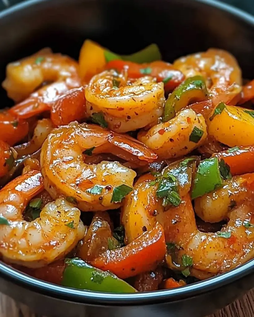 Saute de Crevettes aux Poivrons 2