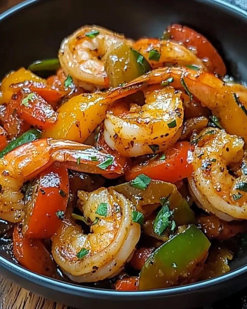 Saute de Crevettes aux Poivrons 3