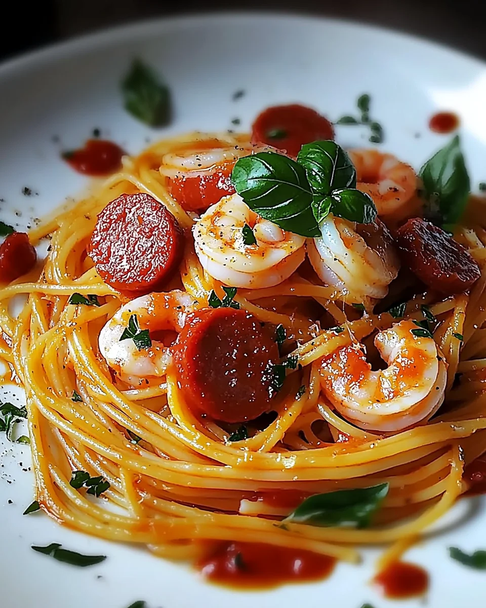 Spaghetti à la Crème de Poivron, Chorizo et Crevettes : découvrez cette recette irrésistible !