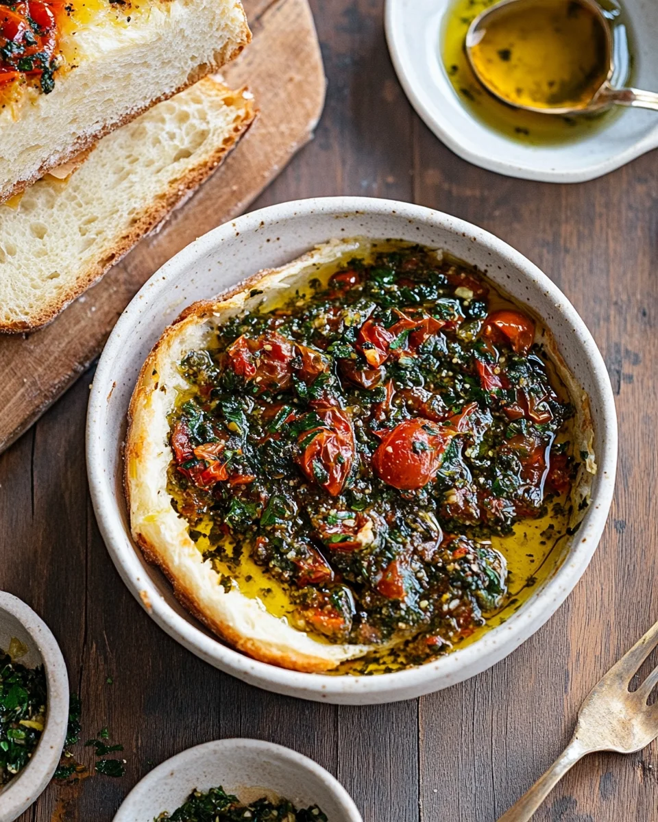 Trempette Savoureuse de Pain aux Tomates Séchées et Huile d'Olive : Découvrez une recette irrésistible !