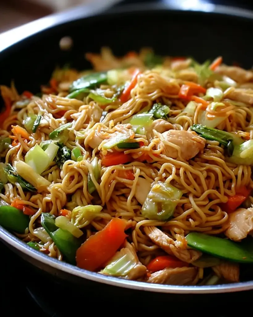 Wok de Poulet aux Nouilles et Legumes 2