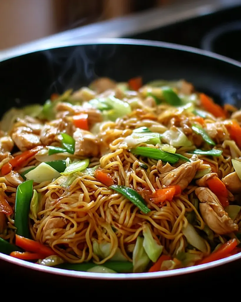 Wok de Poulet aux Nouilles et Legumes 3