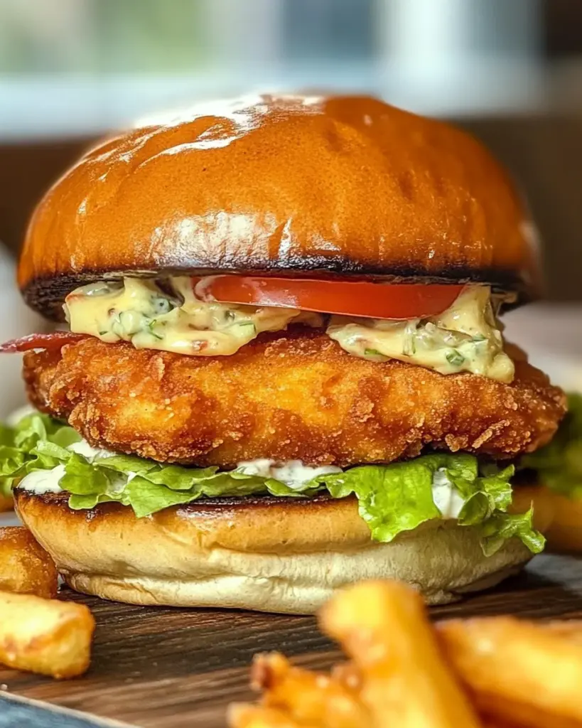 Burger de Poulet Frit a la Francaise 2