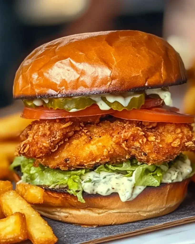 Burger de Poulet Frit a la Francaise 3