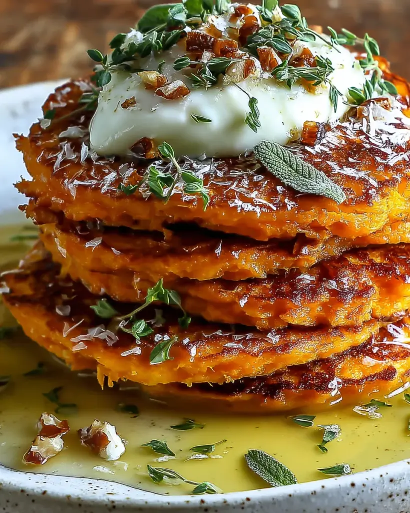 Pancakes Sales a la Patate Douce et Mozzarella 1