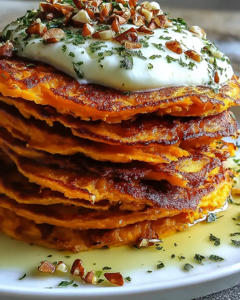 Pancakes Sales a la Patate Douce et Mozzarella 2