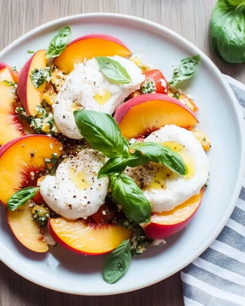 Salade Caprese de Peches et Burrata 2