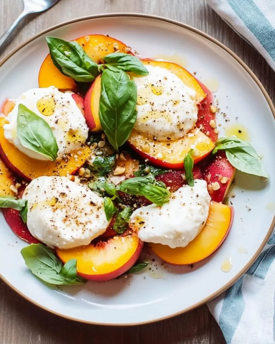 Salade Caprese de Pêches et Burrata : un régal frais et savoureux !
