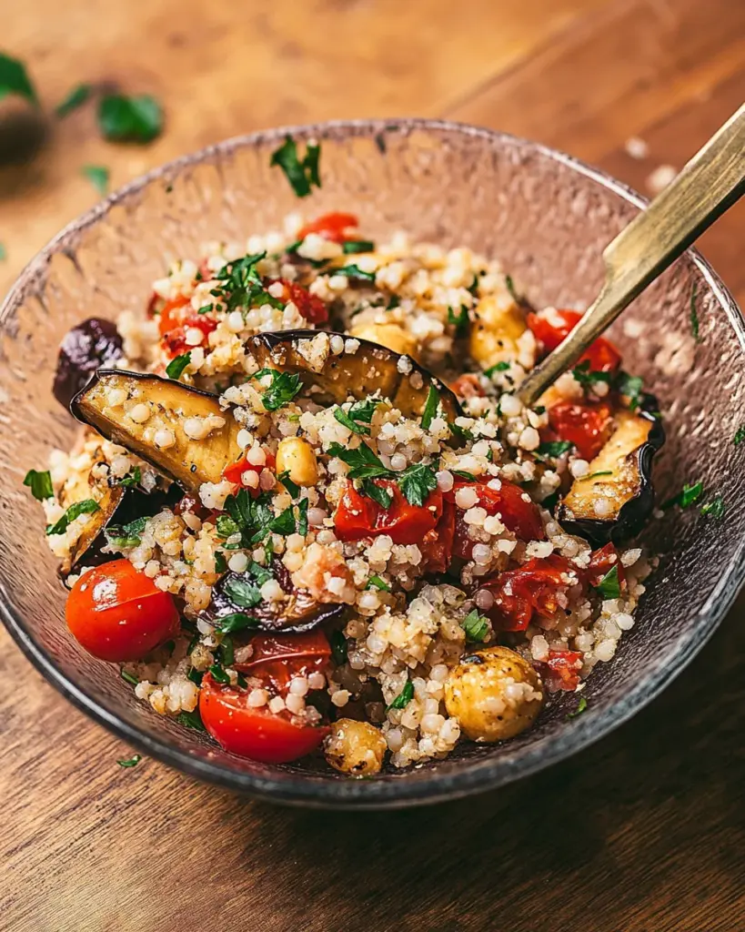 Salade dAubergines Roties Tomates et Pois Chiches 2
