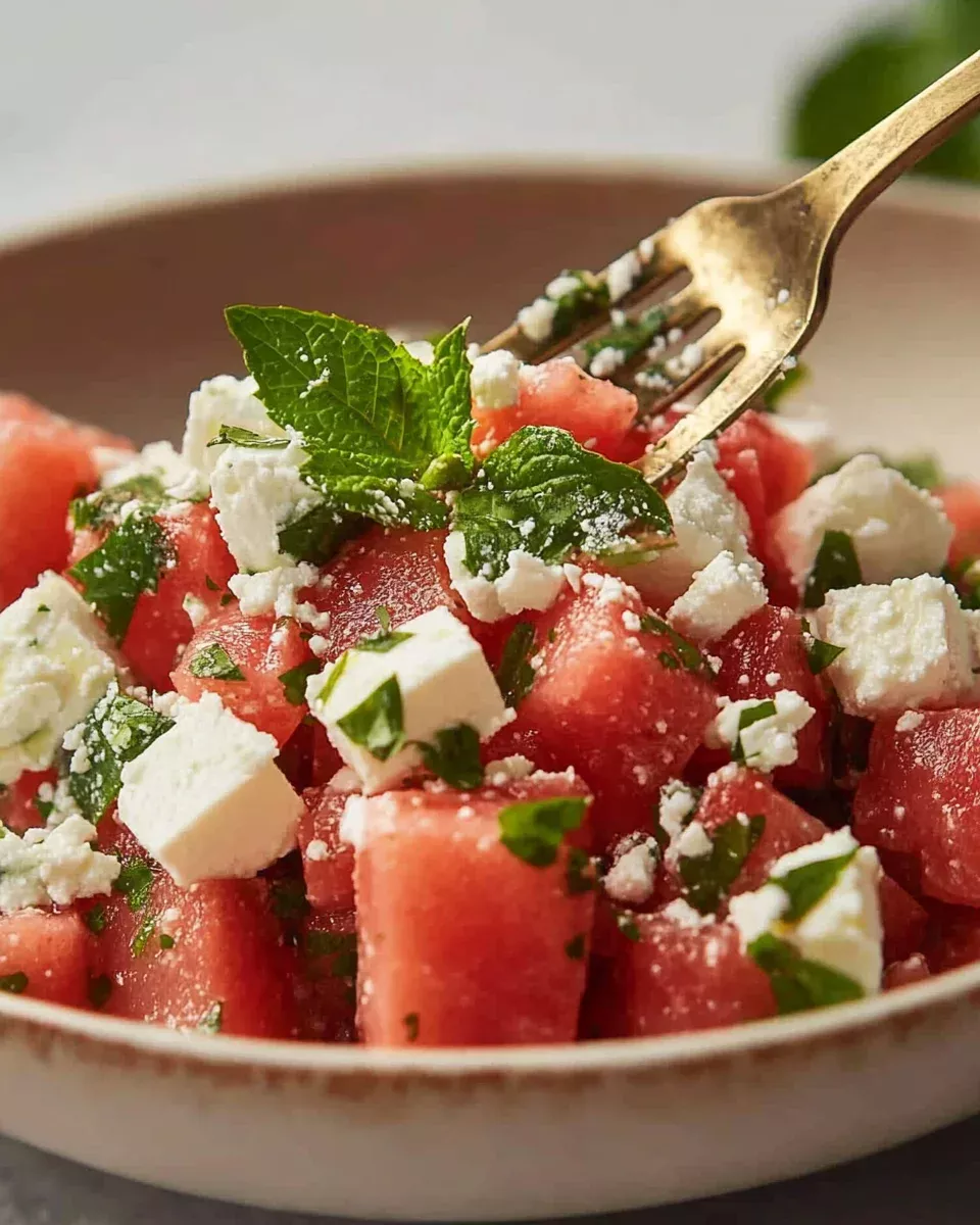 Salade de Pastèque, Feta et Menthe : Découvrez la recette parfaite !