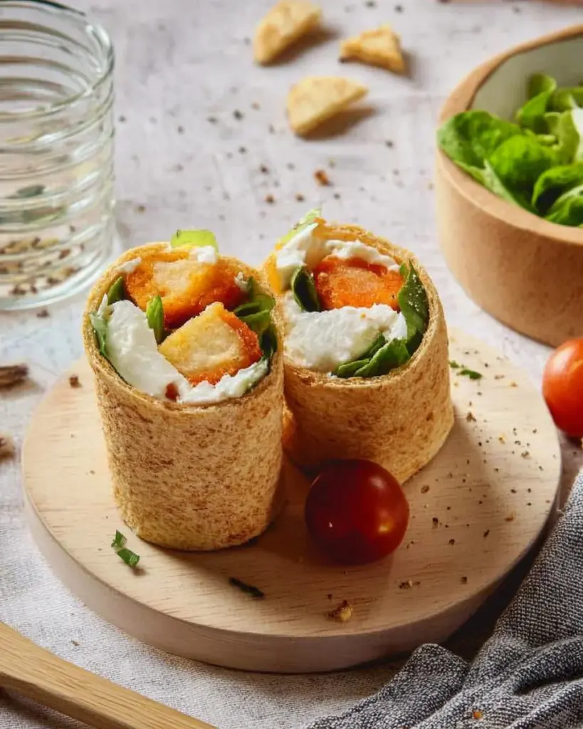 Wraps de Chevre Pane et Legumes 1